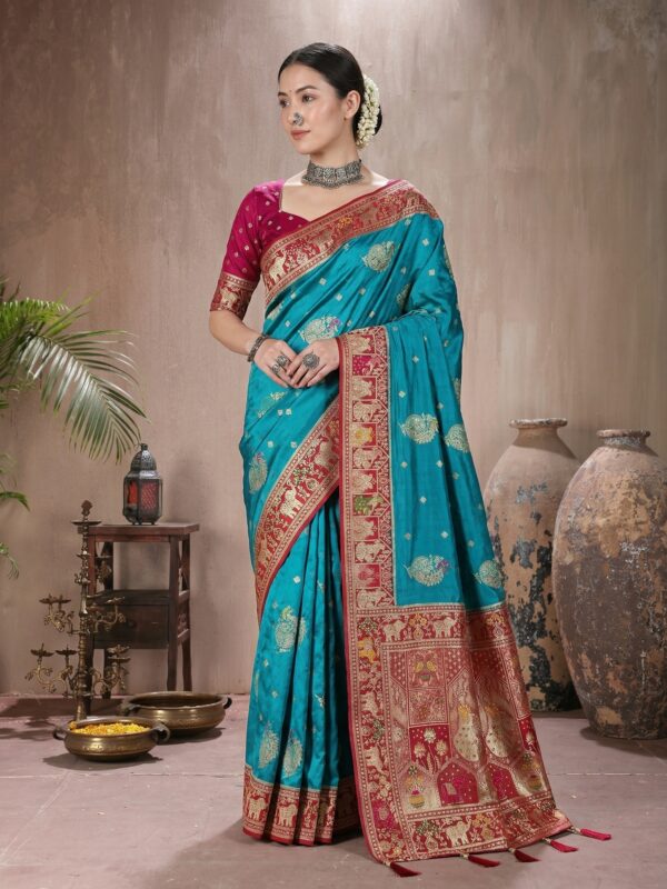 Ragini 01 - Satin Meena Saree