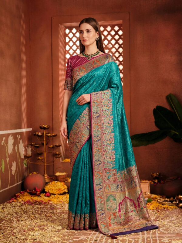 Taj Mahal 01 - Tissue Satin Saree