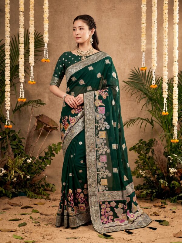 Kitkat 201 - Satin Meena Saree