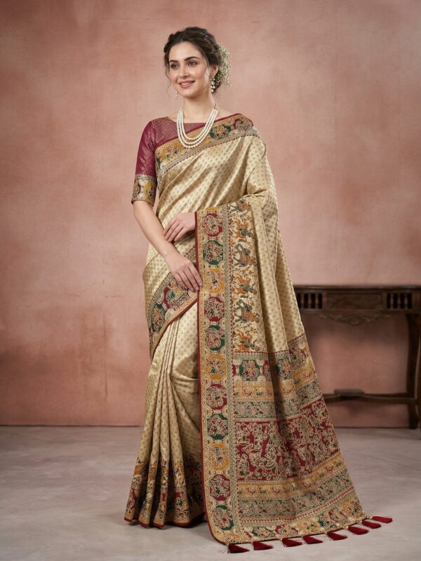Taj Mahal 105 - Tissue Satin Saree