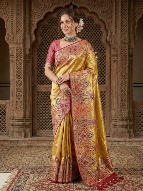 Taj Mahal 102 - Tissue Satin Saree