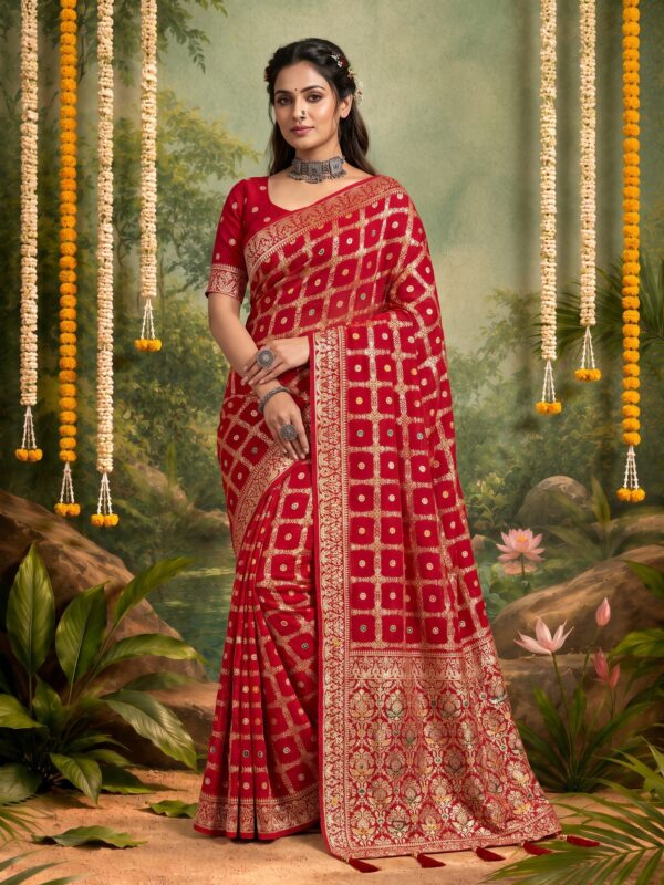 Kitkat 204 - Satin Meena Saree