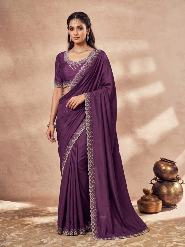 Chocolate 1103 - Shimmer Georgette Saree