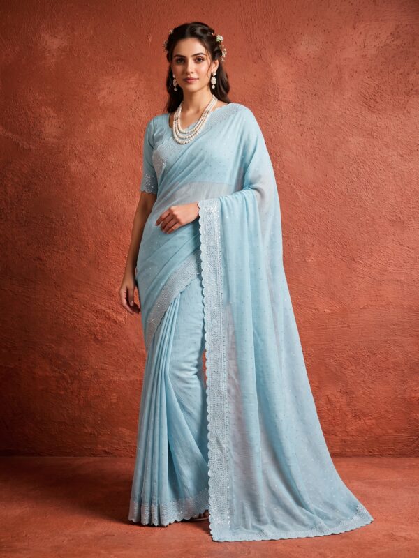 Tesla 02 - Shimmer Georgette Saree